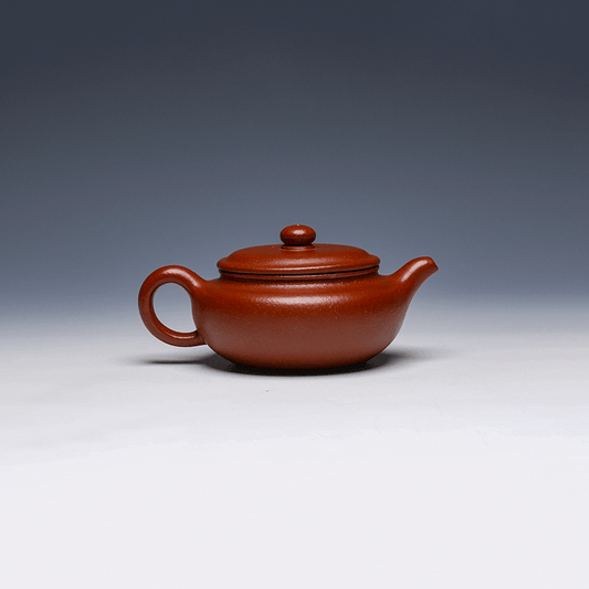 Yixing Teapot, Da Hong Pao Clay, 300ml - Low Profile Design