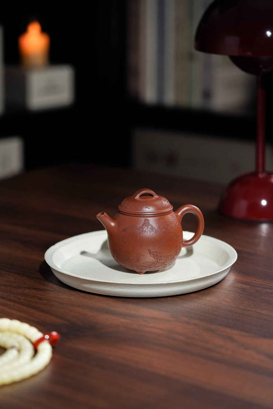 San Zu Yun Lu Yixing Zisha Teapot, Hong Pi Long Clay, 150ml