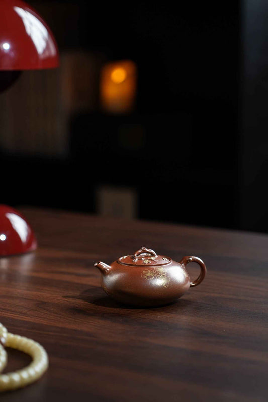 Zhuo Hua Yixing Teapot with Floral Relief, 100ml