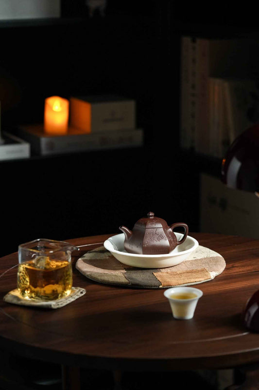 Wen Le Hexagonal Pear Teapot, Zi Ni, 160ml