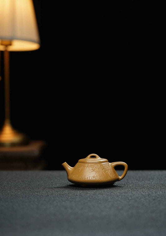 Hexagonal Le Piao Teapot, Huang Jin Duan Ni, 150ml