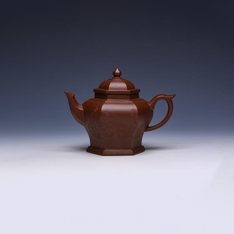 Liu Fang Gong Deng Yixing Teapot, Zi Ni Clay, 500ml - Yixing Teaware