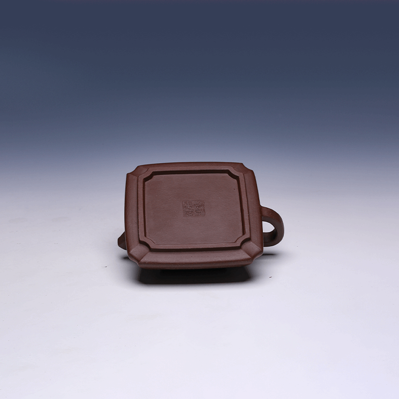 Handmade Yixing Square Teapot, Zi Ni Clay, 230ml