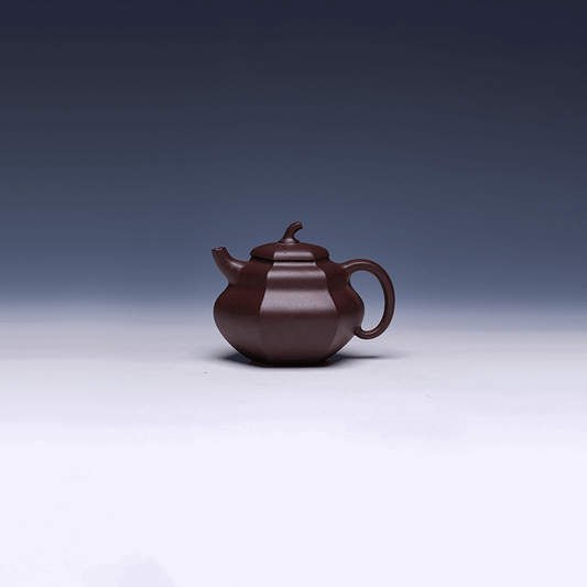 Classic Yixing Teapot, Zi Ni Clay, 200ml (Six-Faceted Pumpkin Form)