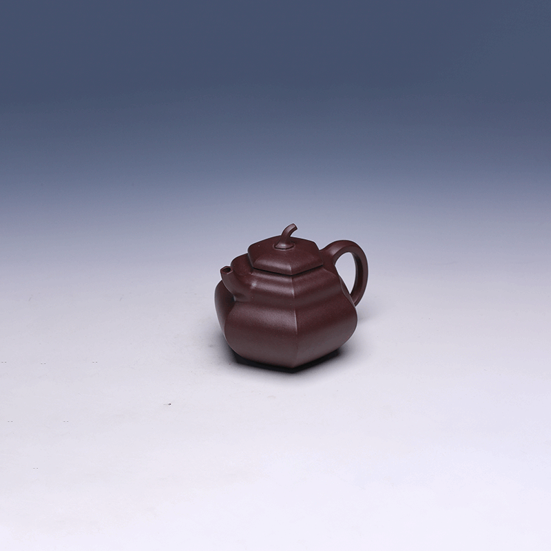 Classic Yixing Teapot, Zi Ni Clay, 200ml (Six-Faceted Pumpkin Form)