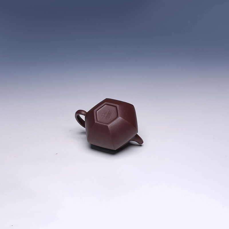 Classic Yixing Teapot, Zi Ni Clay, 200ml (Six-Faceted Pumpkin Form)
