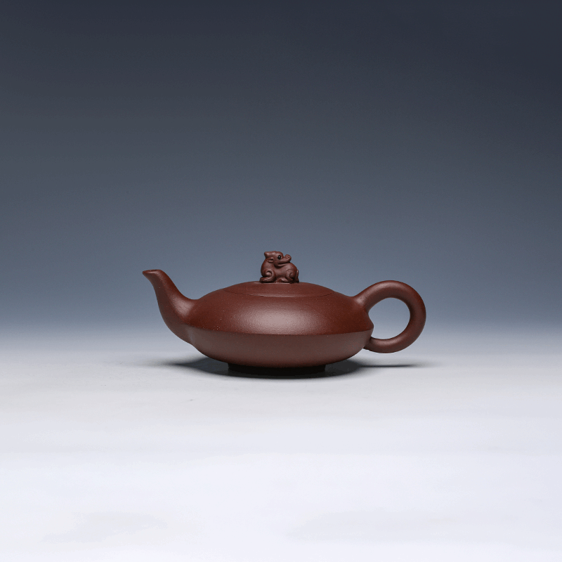 He Huan Yixing Zisha Teapot with Sculpted Lid, Zi Ni Clay, 250ml