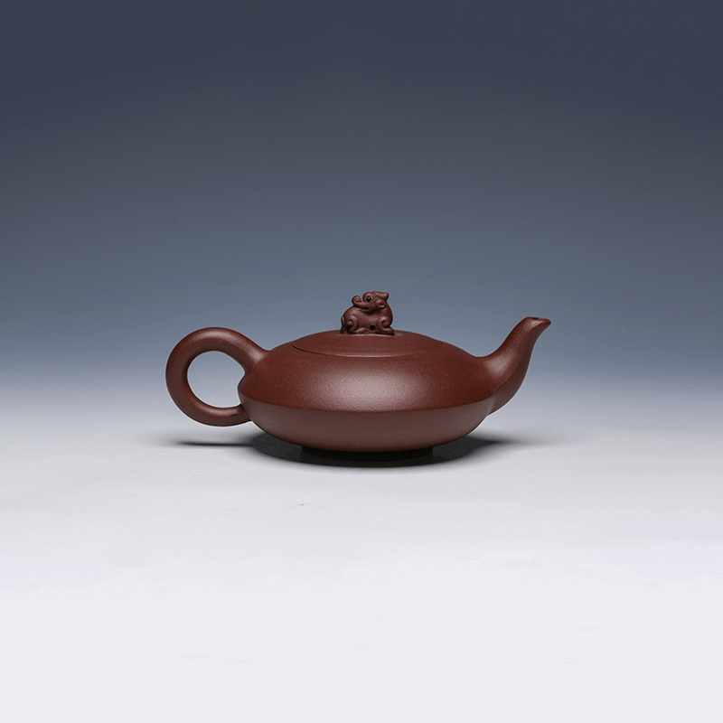 He Huan Yixing Zisha Teapot with Sculpted Lid, Zi Ni Clay, 250ml