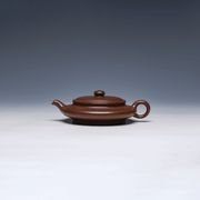 Flat Yixing Zisha Teapot, Purple Clay, 100ml (Gongfu Size)