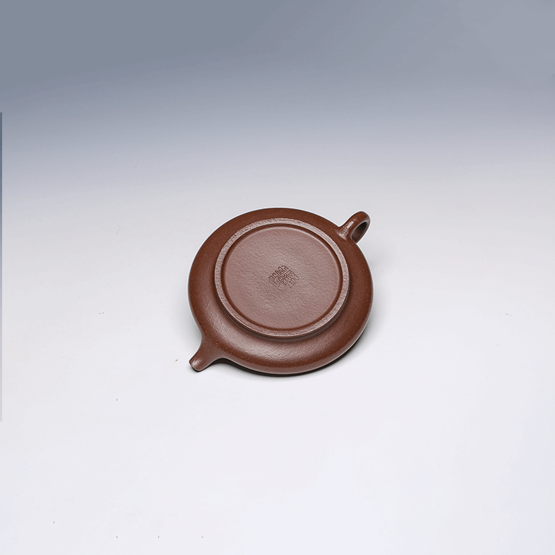 Flat Yixing Zisha Teapot, Purple Clay, 100ml (Gongfu Size)