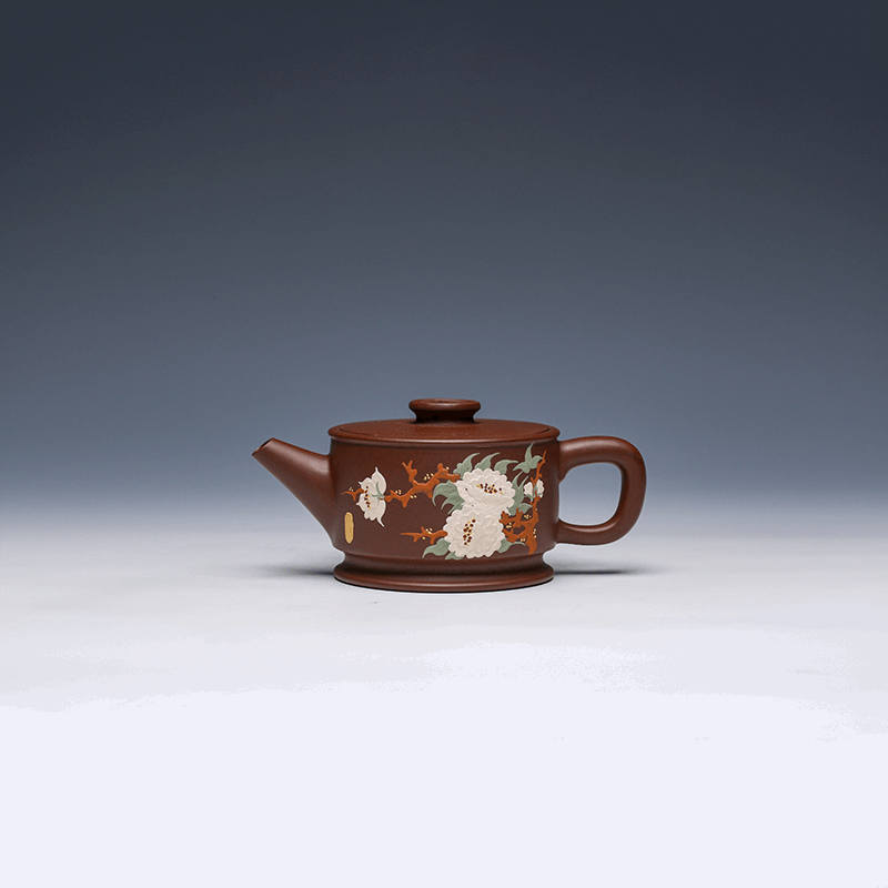 Yixing Teapot with Hand-Painted Floral Design, 200ml