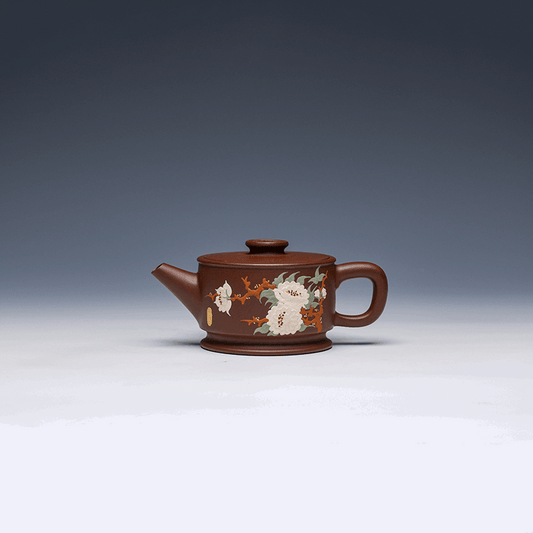 Yixing Teapot with Hand-Painted Floral Design, 200ml