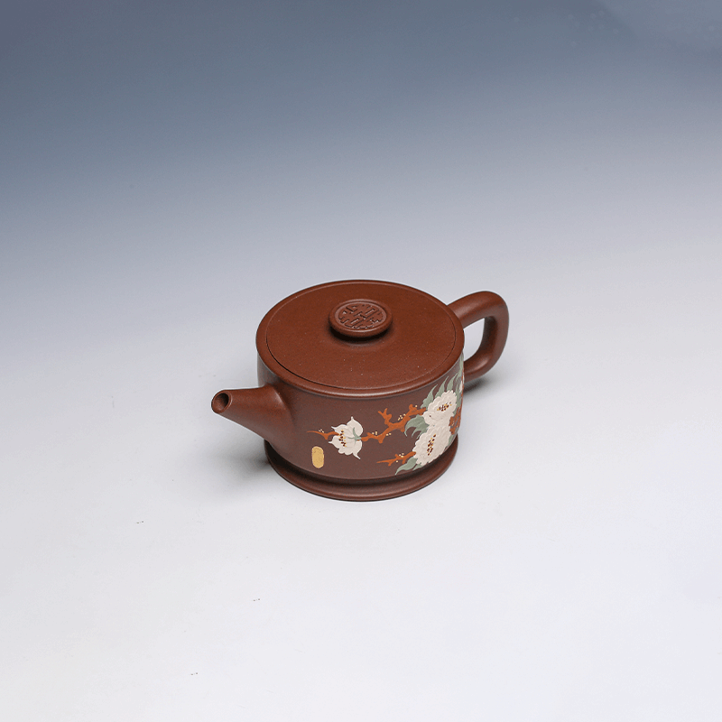 Yixing Teapot with Hand-Painted Floral Design, 200ml