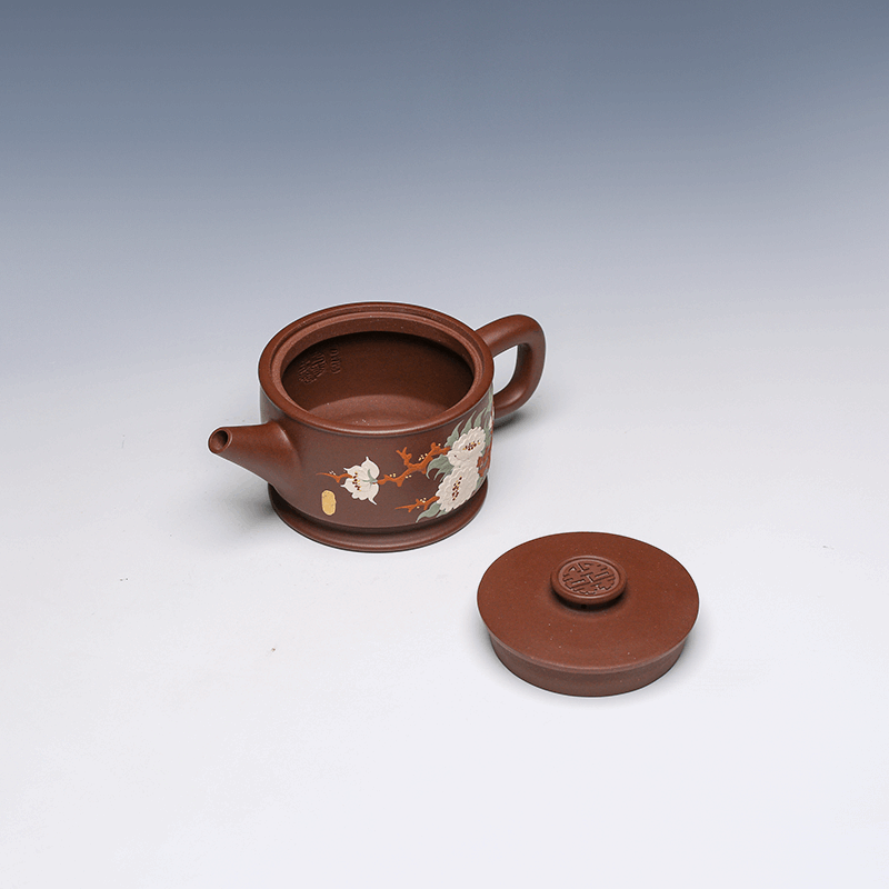 Yixing Teapot with Hand-Painted Floral Design, 200ml