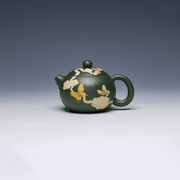Yixing Teapot, Green Clay, 180ml - Butterfly Design