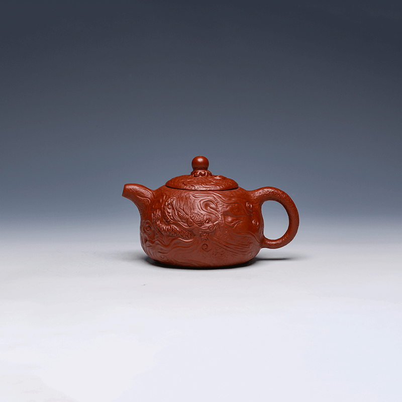 Yixing Teapot, Da Hong Pao Clay, 250ml - Dragon & Phoenix