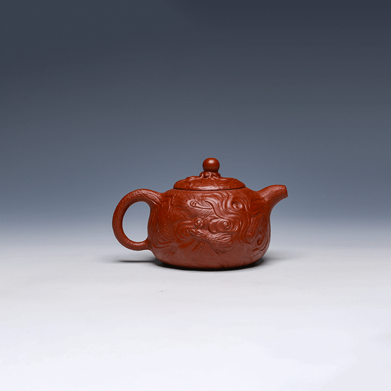 Yixing Teapot, Da Hong Pao Clay, 250ml - Dragon & Phoenix