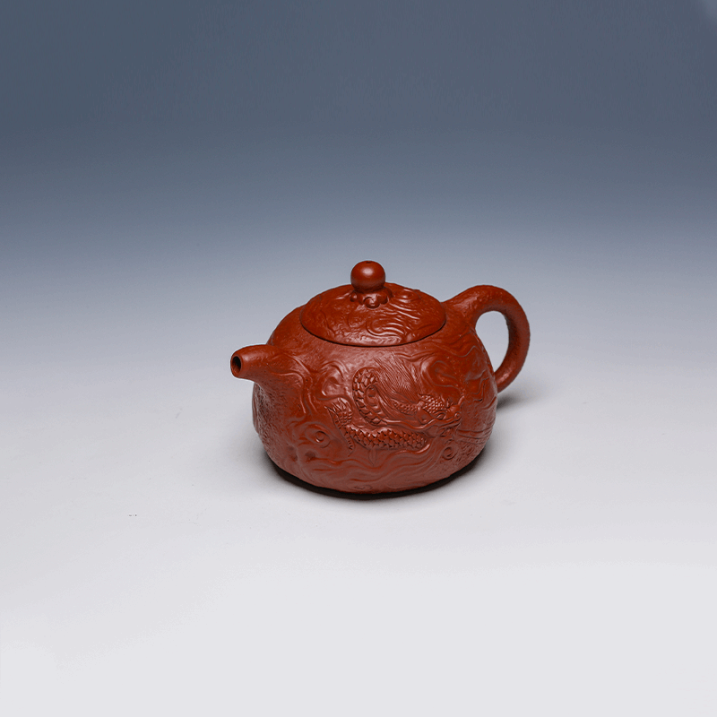 Yixing Teapot, Da Hong Pao Clay, 250ml - Dragon & Phoenix