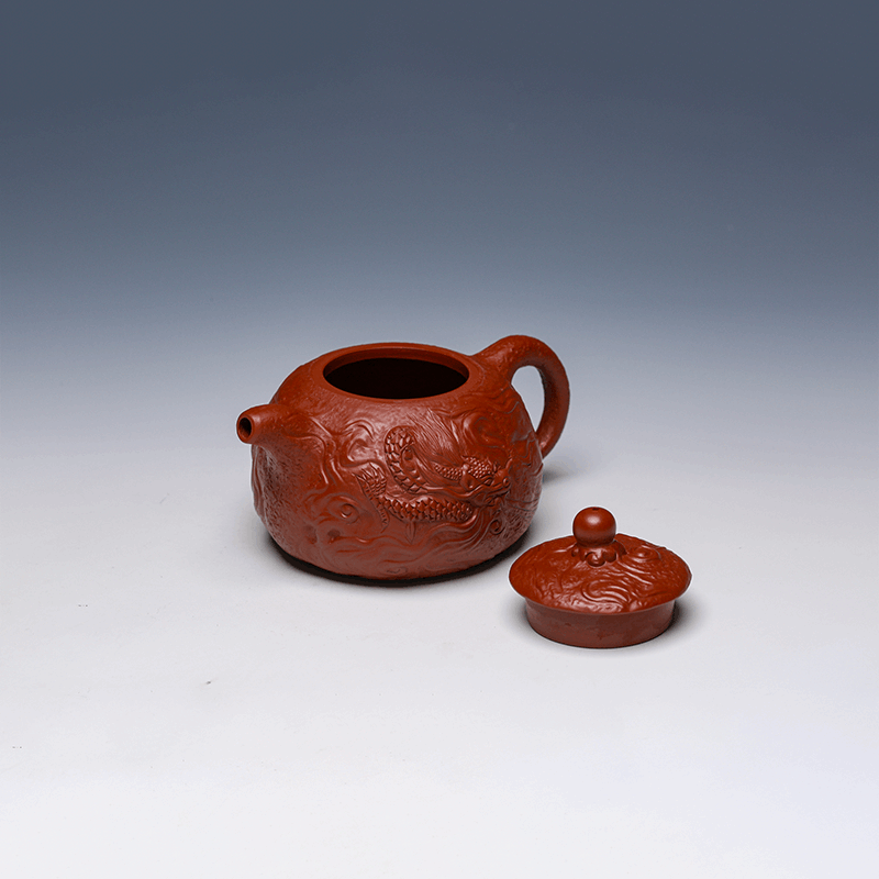Yixing Teapot, Da Hong Pao Clay, 250ml - Dragon & Phoenix