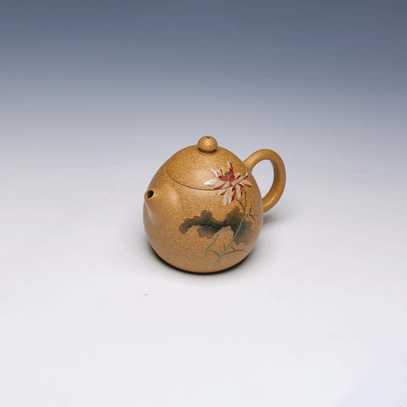 Yixing Teapot, Duan Ni Clay, 260ml - Lotus Design
