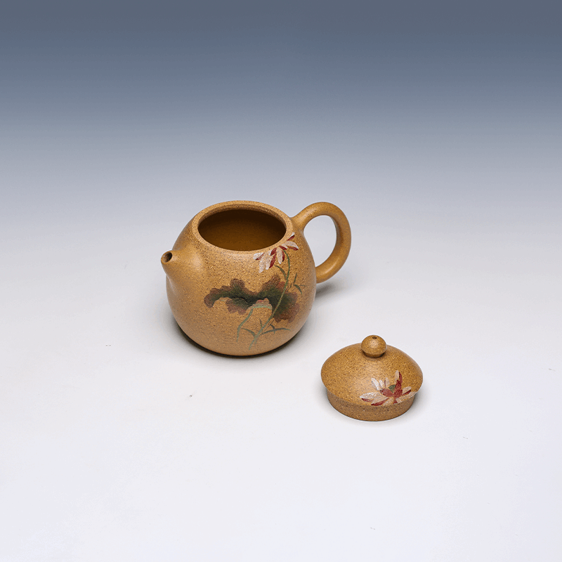 Yixing Teapot, Duan Ni Clay, 260ml - Lotus Design