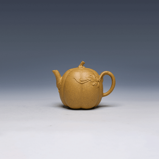 Yixing Teapot, Golden Clay, 100ml - Pumpkin Design