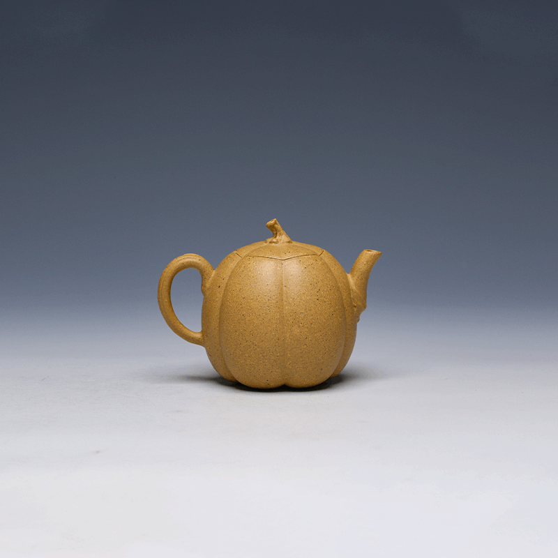 Yixing Teapot, Golden Clay, 100ml - Pumpkin Design