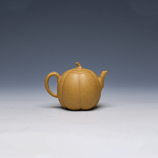 Yixing Teapot, Golden Clay, 100ml - Pumpkin Design