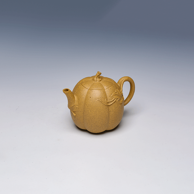 Yixing Teapot, Golden Clay, 100ml - Pumpkin Design