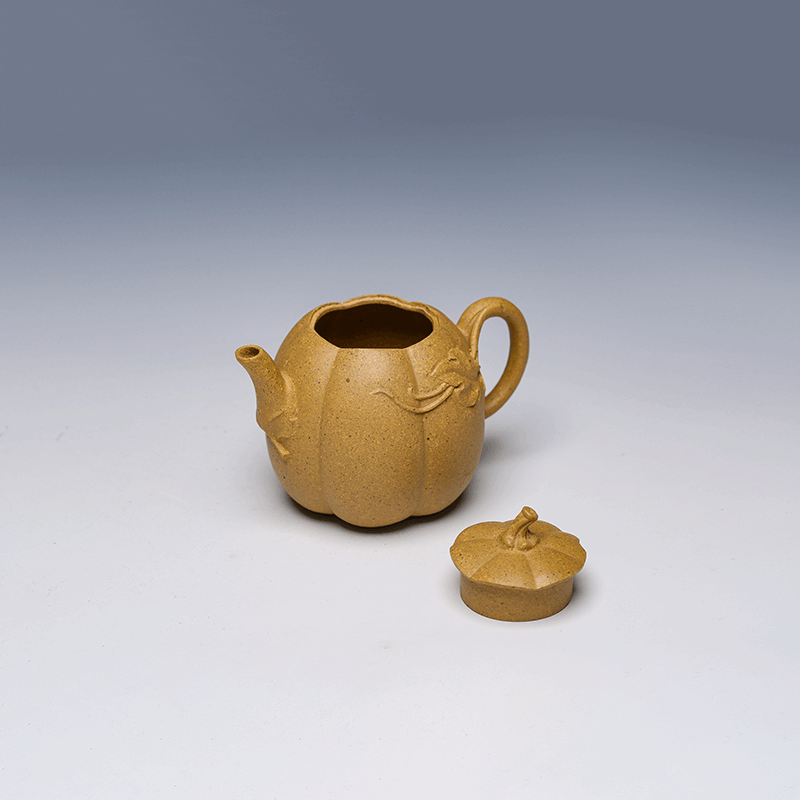 Yixing Teapot, Golden Clay, 100ml - Pumpkin Design
