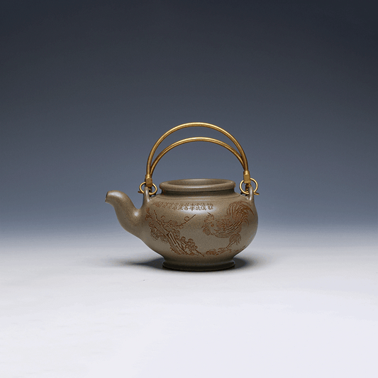 Yixing Teapot with Brass Handle, 400ml - Artistic