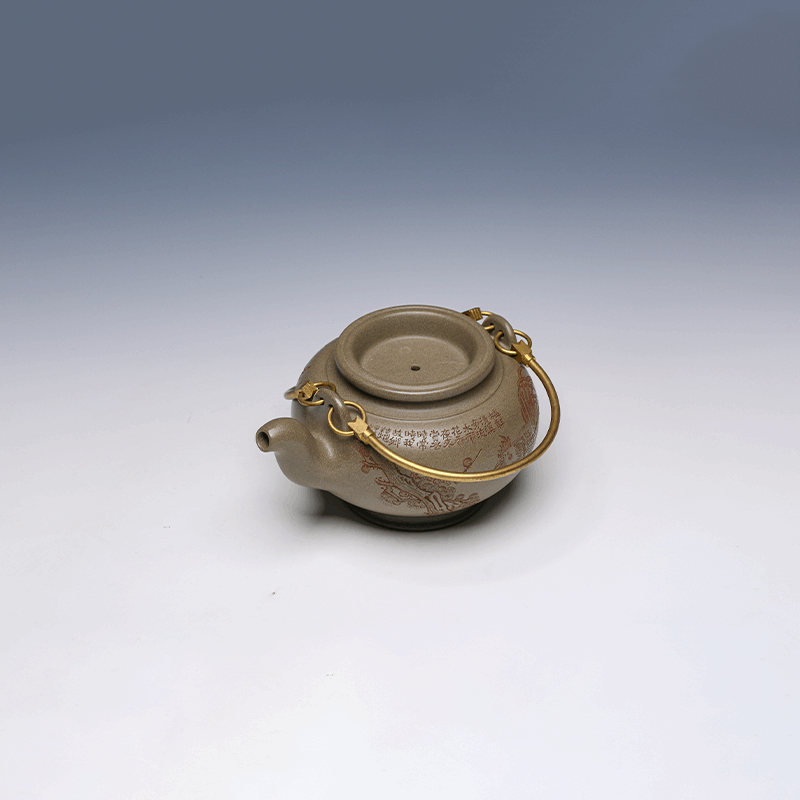 Yixing Teapot with Brass Handle, 400ml - Artistic