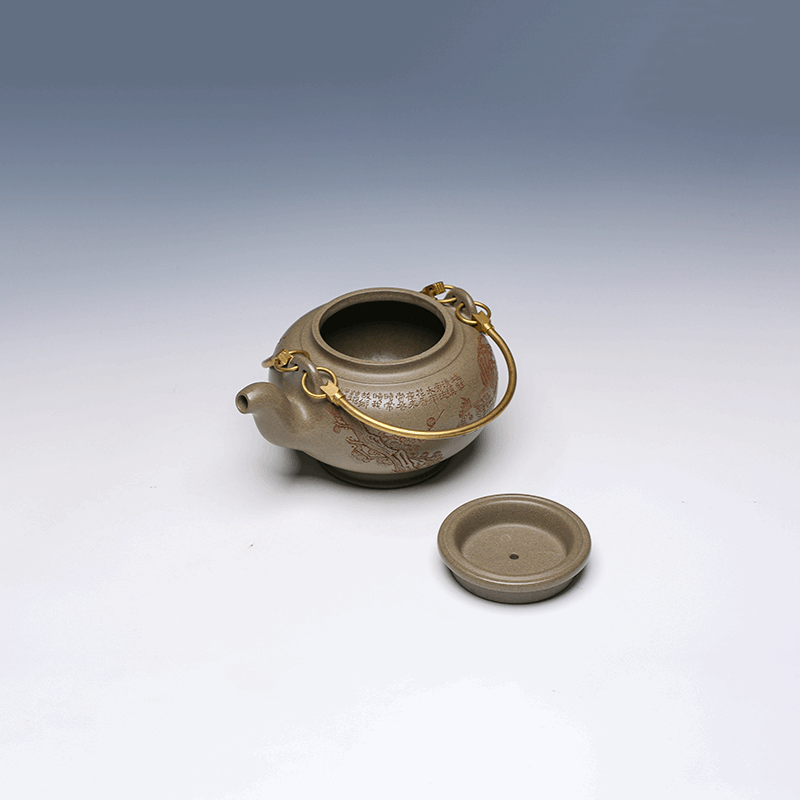 Yixing Teapot with Brass Handle, 400ml - Artistic