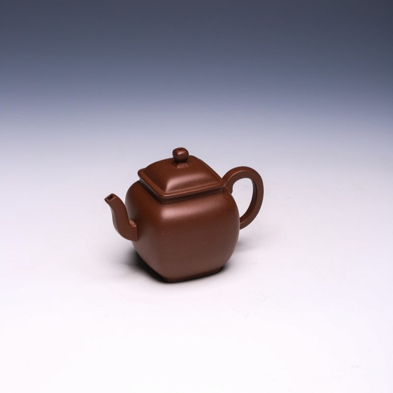 Classic Square Yixing Teapot by Diao Jinkui, Zi Ni Clay, 230ml (Ding Style) - Yixing Teaware