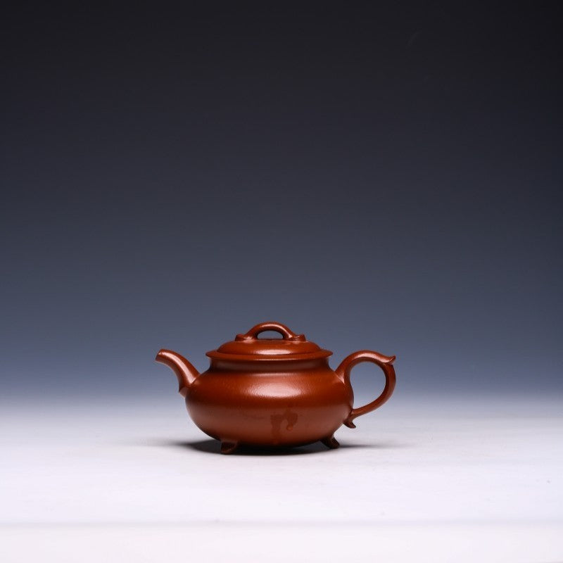 Tripod Yixing Teapot by Zhang Jinlong, Zhu Ni Clay, 250ml (Ding Style) - Yixing Teaware