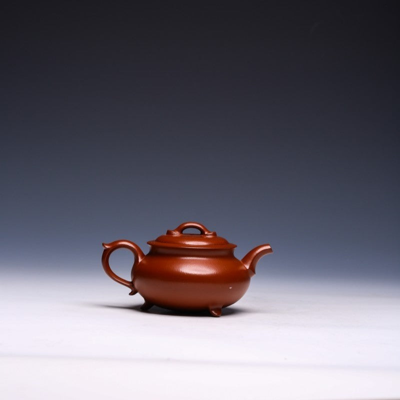 Tripod Yixing Teapot by Zhang Jinlong, Zhu Ni Clay, 250ml (Ding Style) - Yixing Teaware