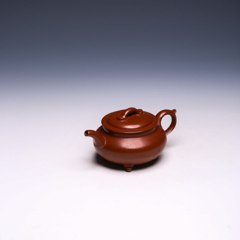 Tripod Yixing Teapot by Zhang Jinlong, Zhu Ni Clay, 250ml (Ding Style) - Yixing Teaware