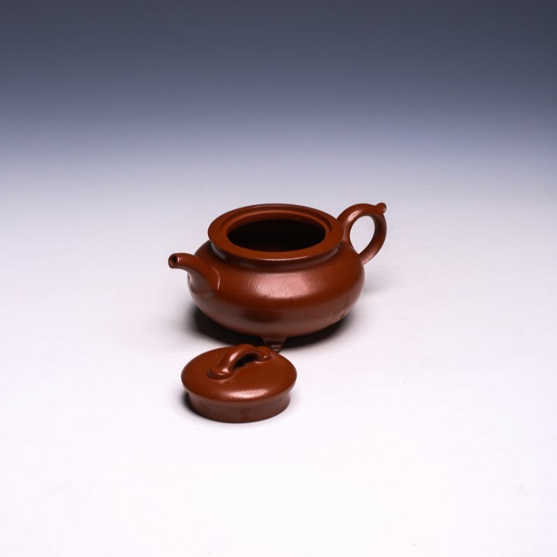 Tripod Yixing Teapot by Zhang Jinlong, Zhu Ni Clay, 250ml (Ding Style) - Yixing Teaware