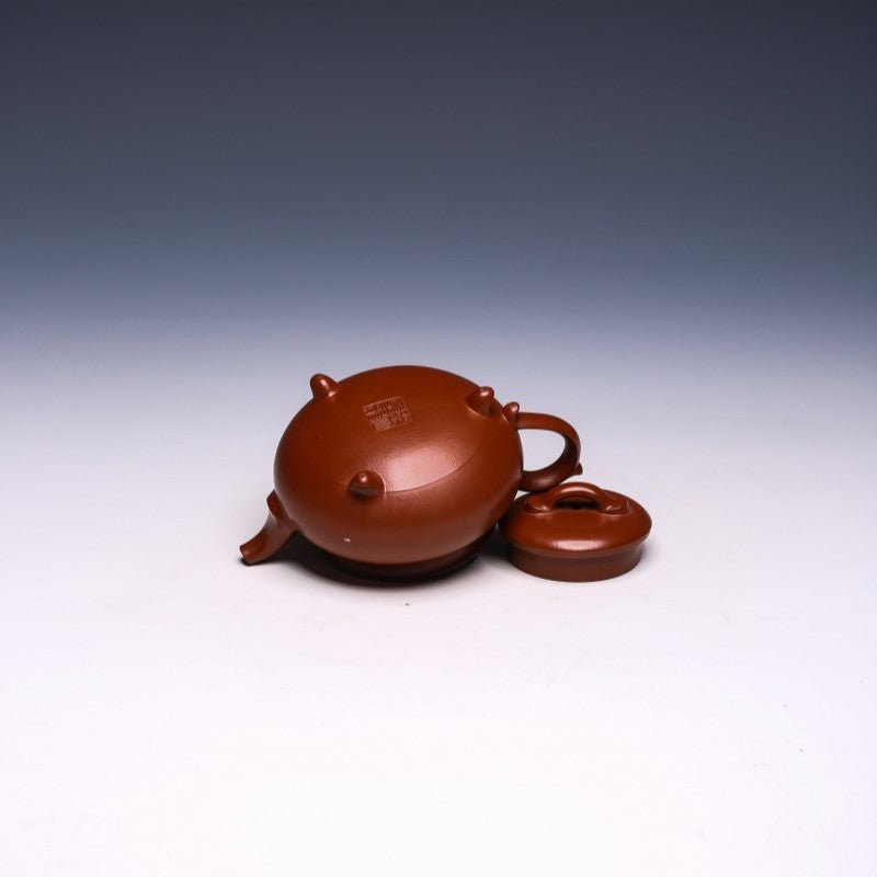 Tripod Yixing Teapot by Zhang Jinlong, Zhu Ni Clay, 250ml (Ding Style) - Yixing Teaware