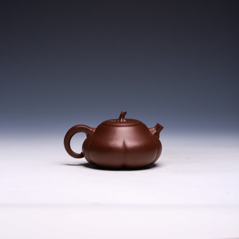 Yixing Teapot by Xiao Shanshan, Purple Clay, 250ml - Pumpkin Shape