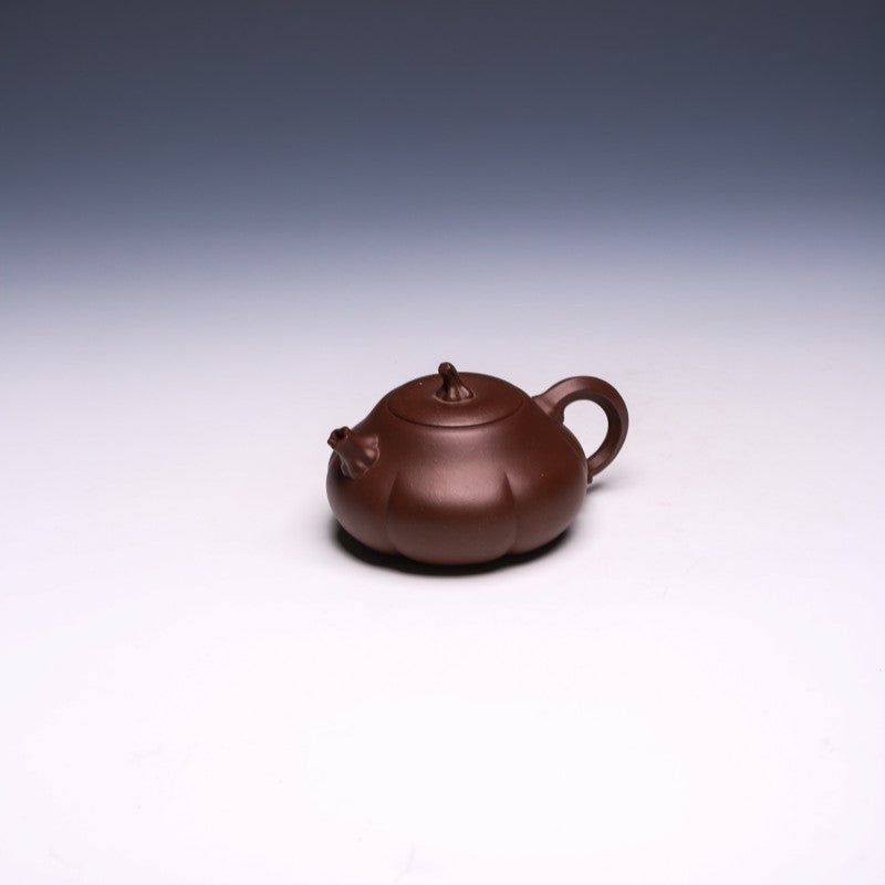 Yixing Teapot by Xiao Shanshan, Purple Clay, 250ml - Pumpkin Shape