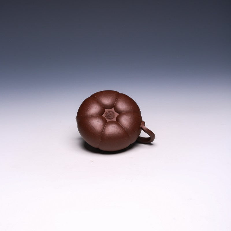 Yixing Teapot by Xiao Shanshan, Purple Clay, 250ml - Pumpkin Shape