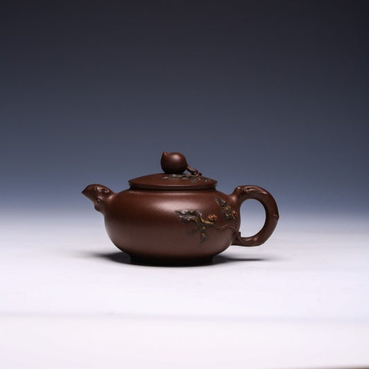 Longevity Peach Yixing Teapot by Lu Shixing, Lao Zi Ni Clay, 330ml (Decorative Style) - Yixing Teaware