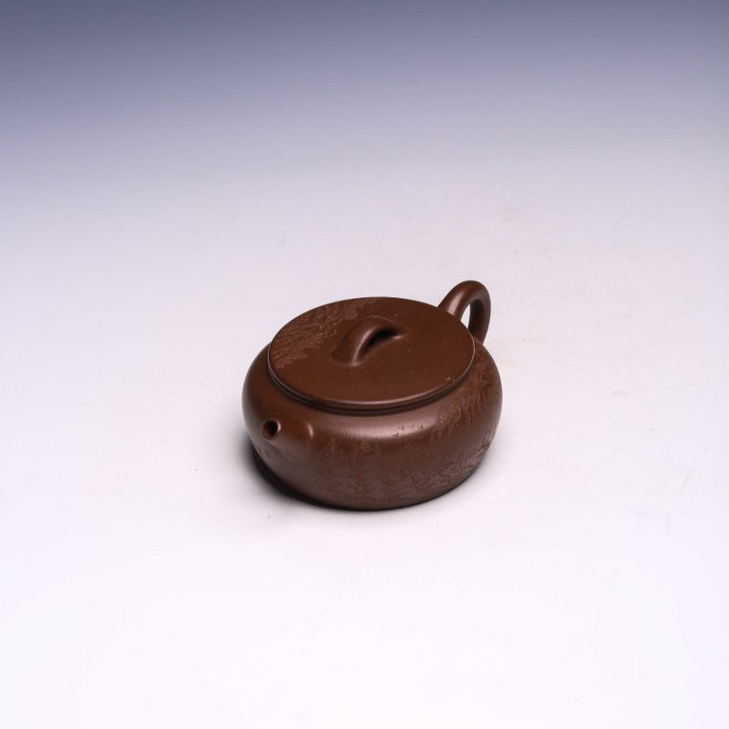 Mini Engraved Yuan Gu Yixing Teapot, Wen Ge Zi Ni Clay, 130ml - Yixing Teaware