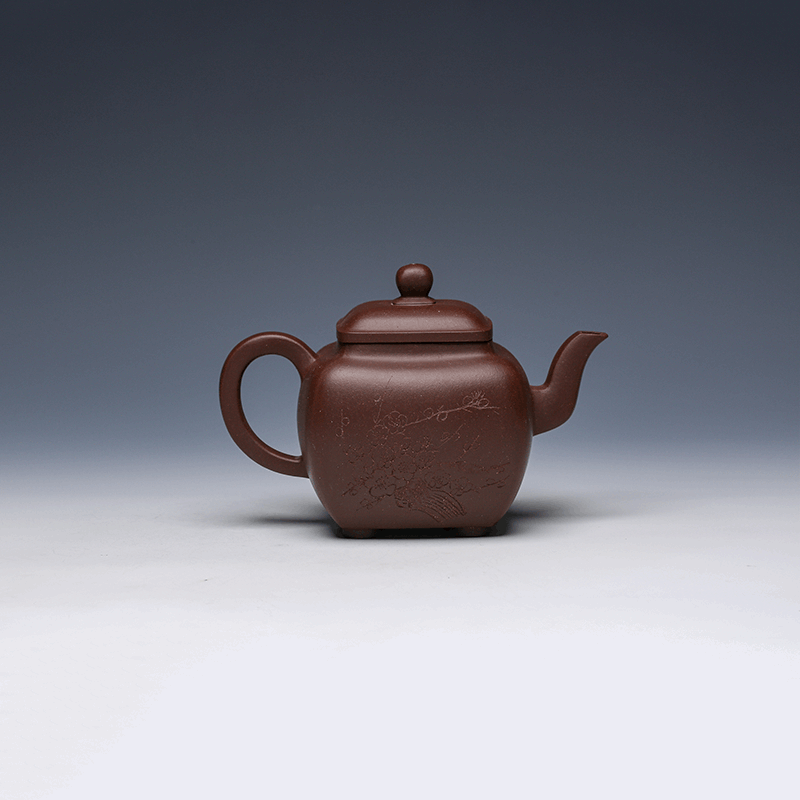 Yixing Teapot, Zisha Clay, 430ml - Square