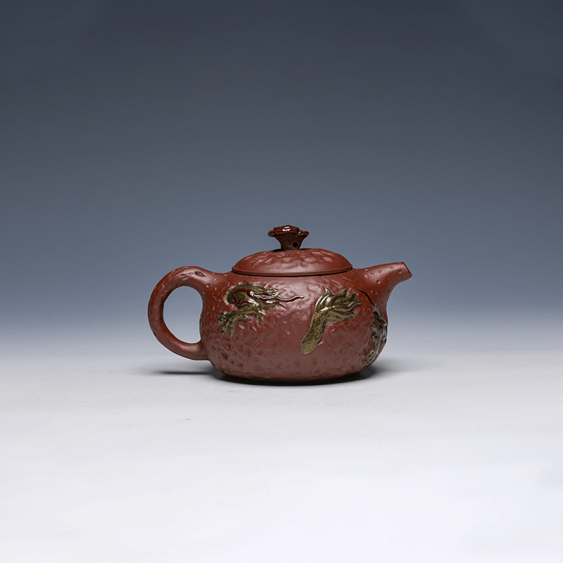Yixing Teapot, Zisha Clay, 200ml - Sculpted Texture