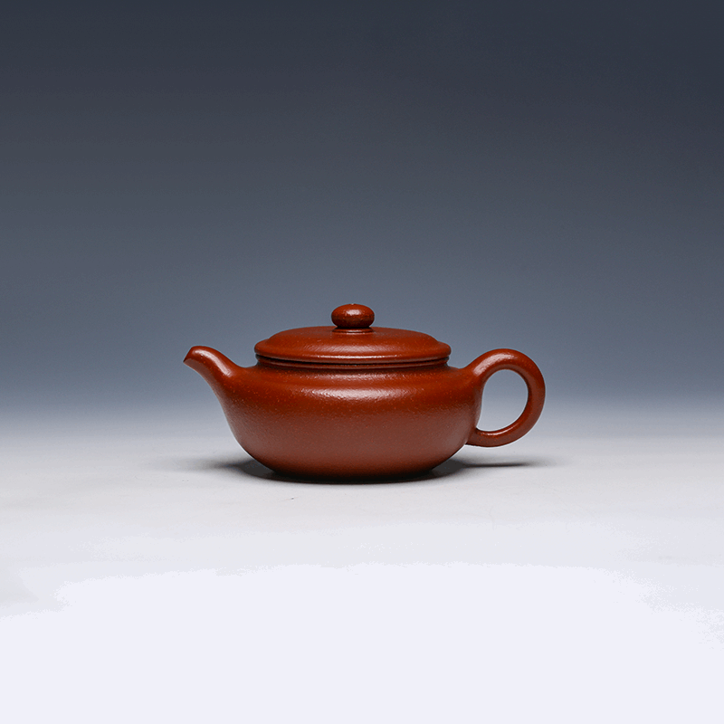 Yixing Teapot, Da Hong Pao Clay, 300ml - Low Profile Design