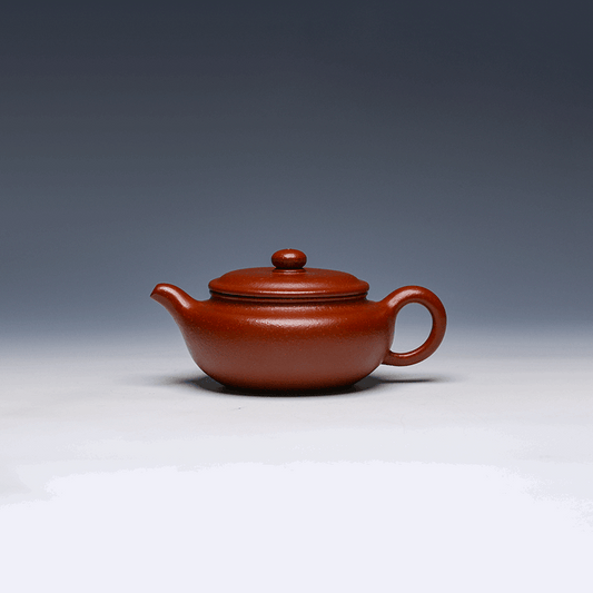 Yixing Teapot, Da Hong Pao Clay, 300ml - Low Profile Design