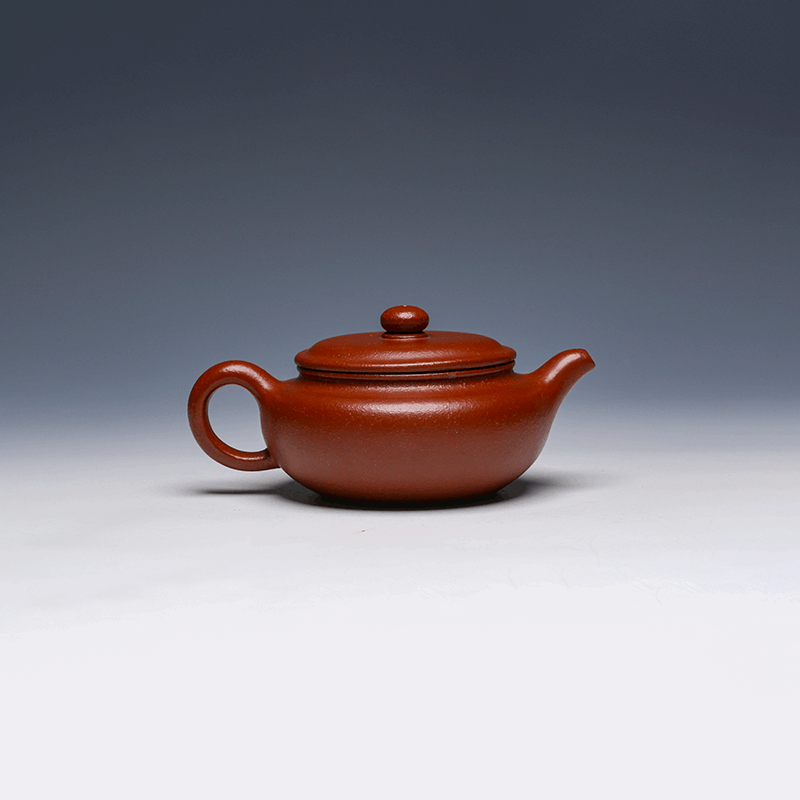 Yixing Teapot, Da Hong Pao Clay, 300ml - Low Profile Design