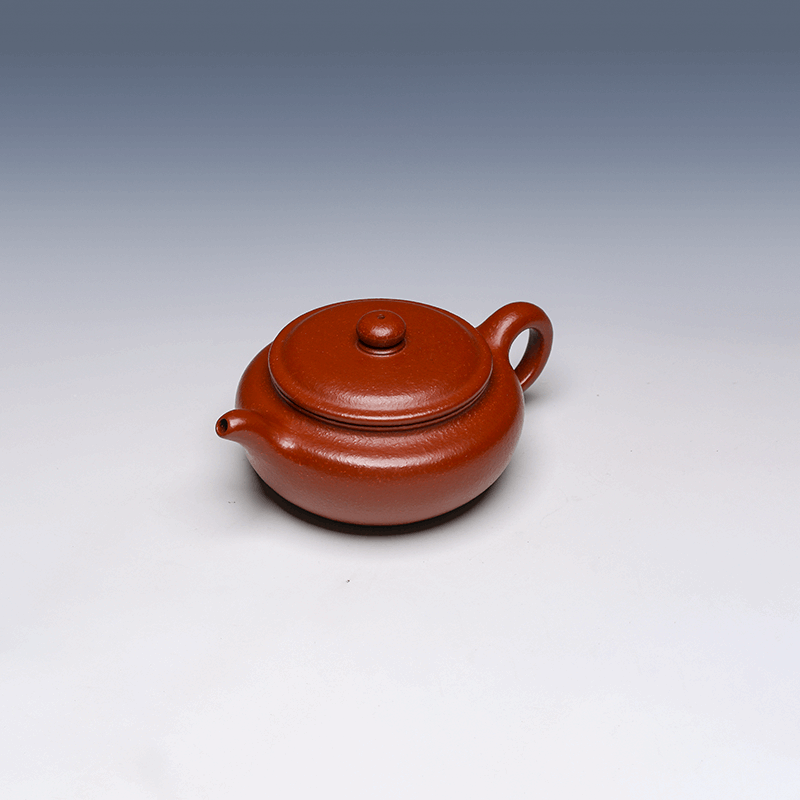 Yixing Teapot, Da Hong Pao Clay, 300ml - Low Profile Design